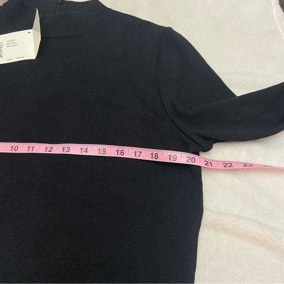 New! St. John Knits Black Mock Neck Long Sleeve Pullover Top NWT 16071 - Picture 11 of 11